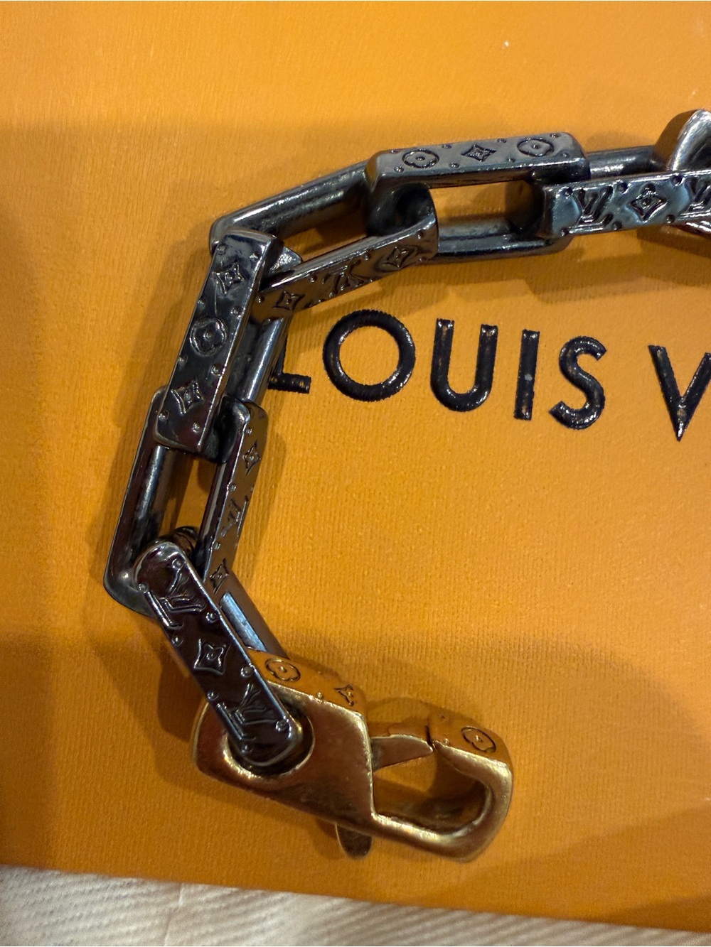 Louis Vuitton Multicolored & Gunmetal Chain Link Bracelet - Picture 7 of 7